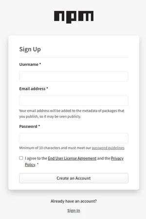 npm login